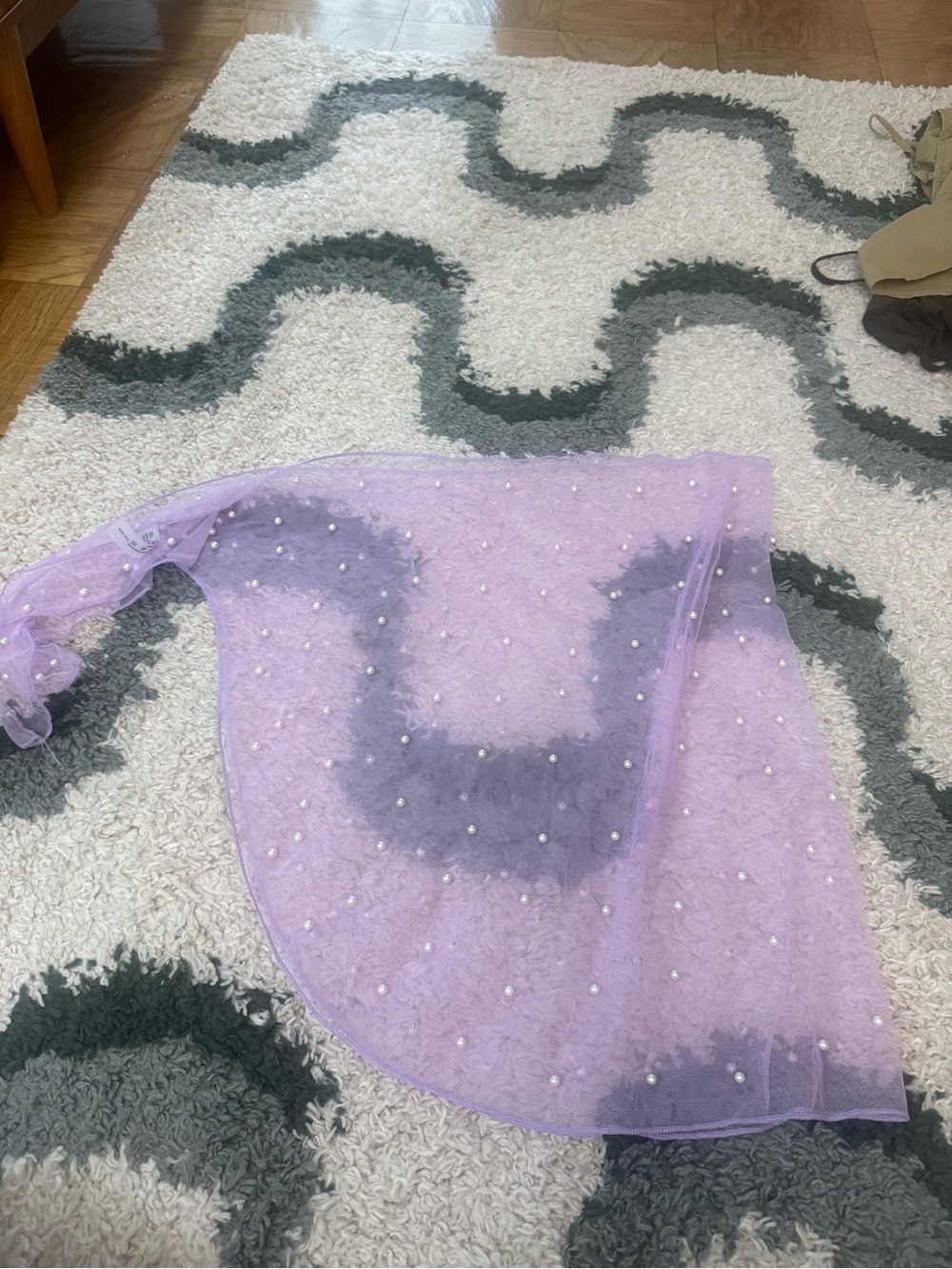 Beach Lavender Pearl-Embellished Women's Sarong